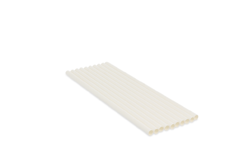 Papieren rietjes wit 230x8mm BIO 