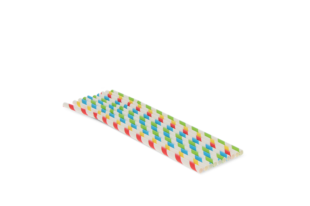 Papieren buigrietjes kleurenmix 240x6mm BIO 