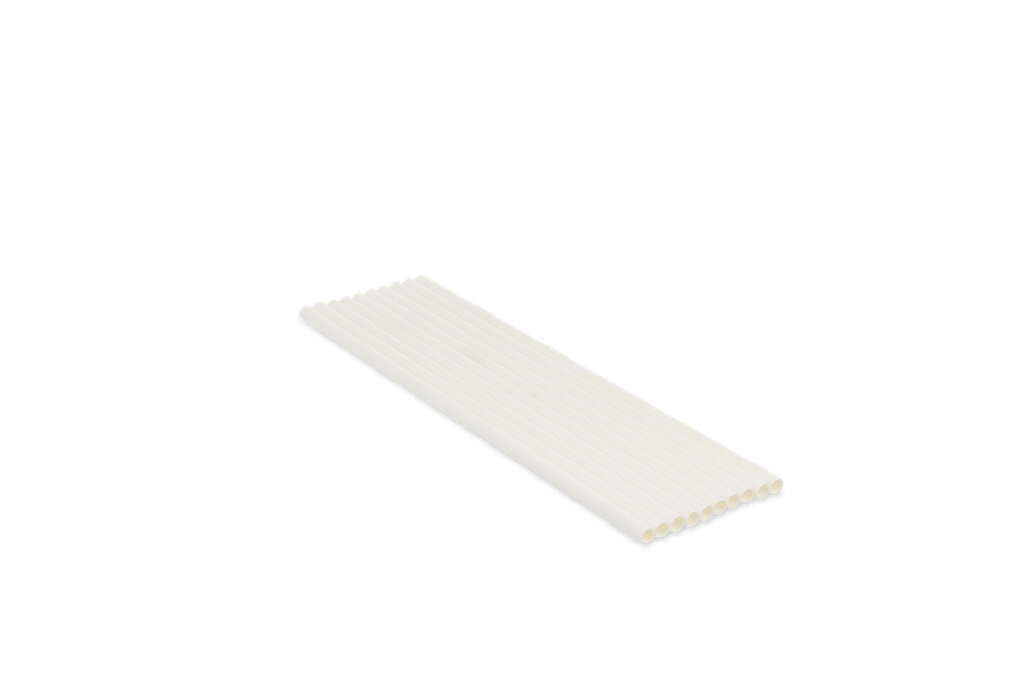 Papieren rietjes wit 200x6mm BIO