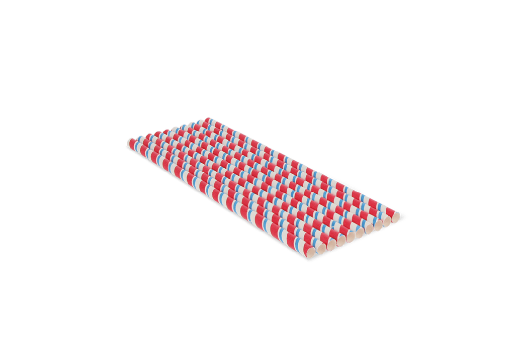 Papieren rietjes gekleurd 230x8mm BIO 