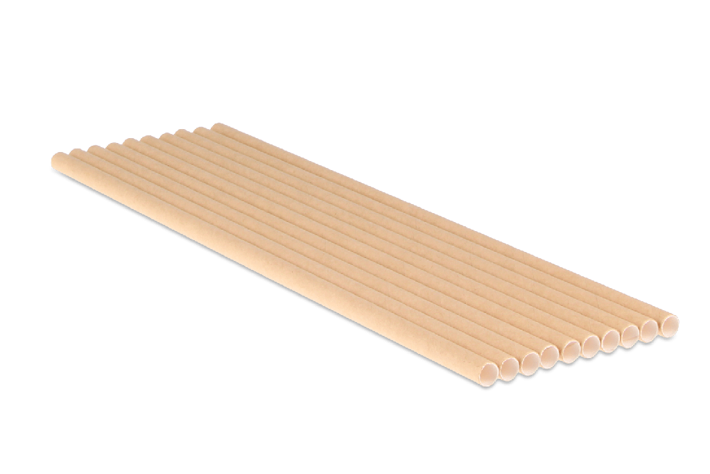 Papieren rietjes naturel 200x6mm BIO