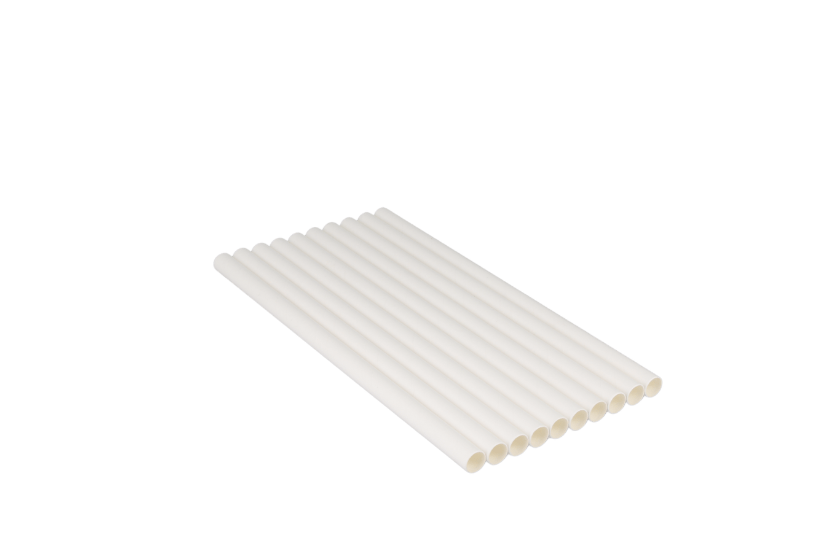 Papieren rietjes wit 210x10mm 